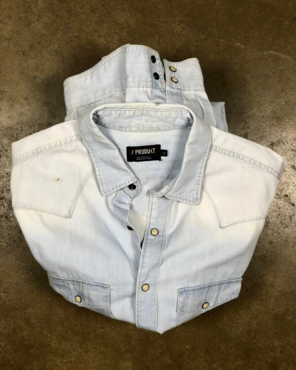 PRODUKT light wash Western denim shirt, men's S — photo 1