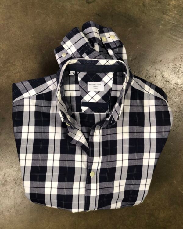 Selected Homme Navy Check Shirt, men's — photo 1