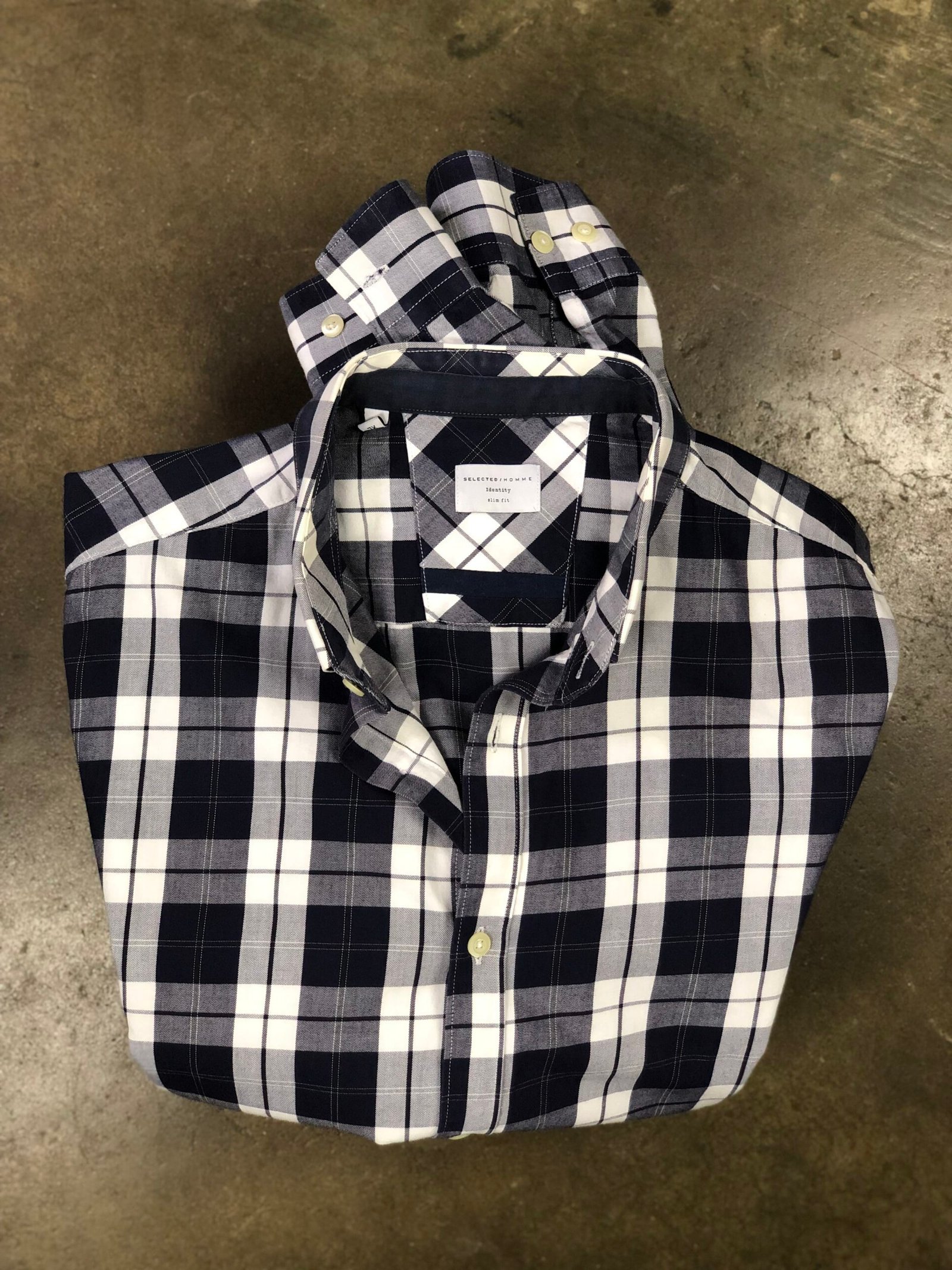 Selected Homme Navy Check Shirt – photo 1 Selected Homme Navy Check Shirt, men's — photo 1