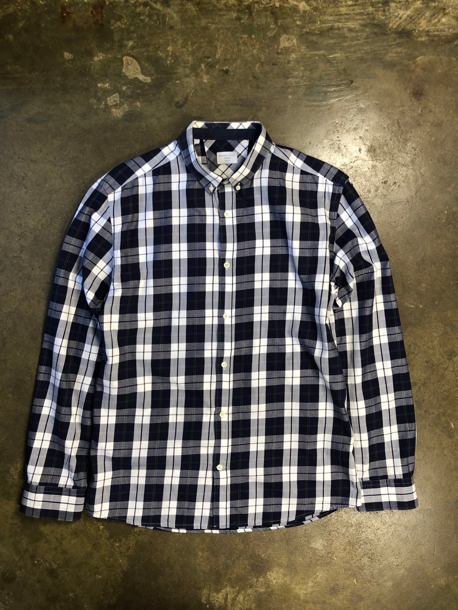 Selected Homme Navy Check Shirt – photo 2 Selected Homme Navy Check Shirt, men's — photo 2
