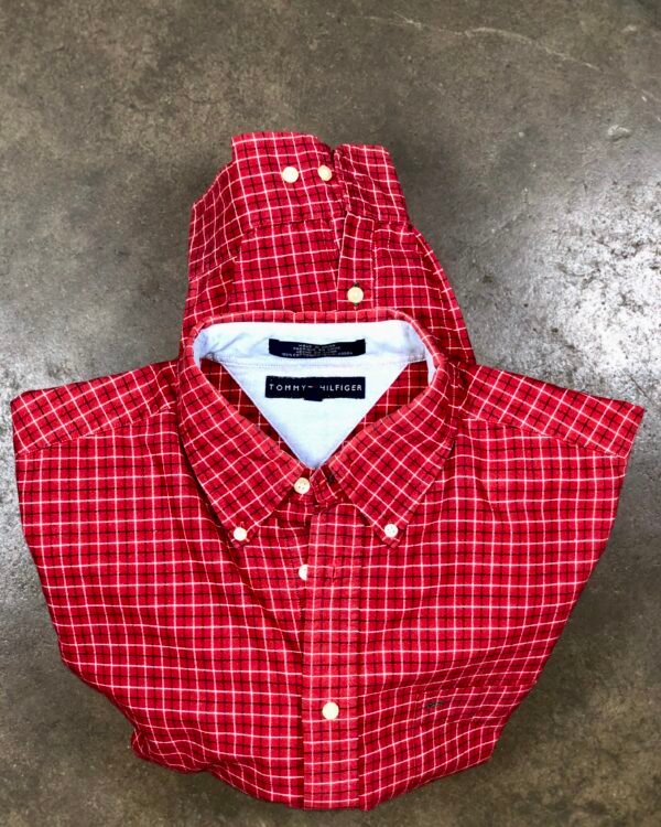 Tommy Hilfiger Red & Black Tattersall Check Cotton Shirt — photo 1