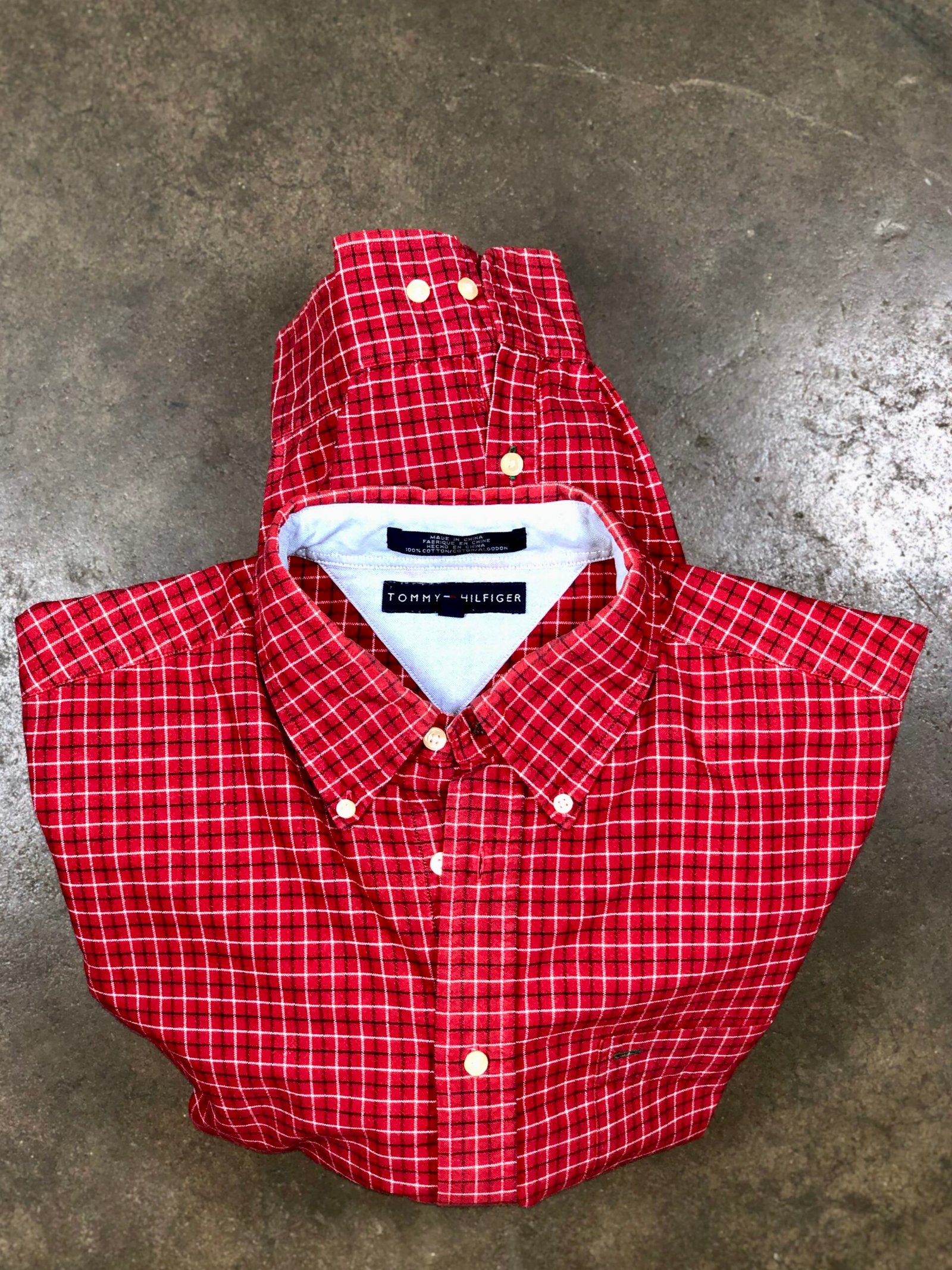 Tommy Hilfiger Red & Black Tattersall Check Cotton Shirt – photo 1 Tommy Hilfiger Red & Black Tattersall Check Cotton Shirt — photo 1