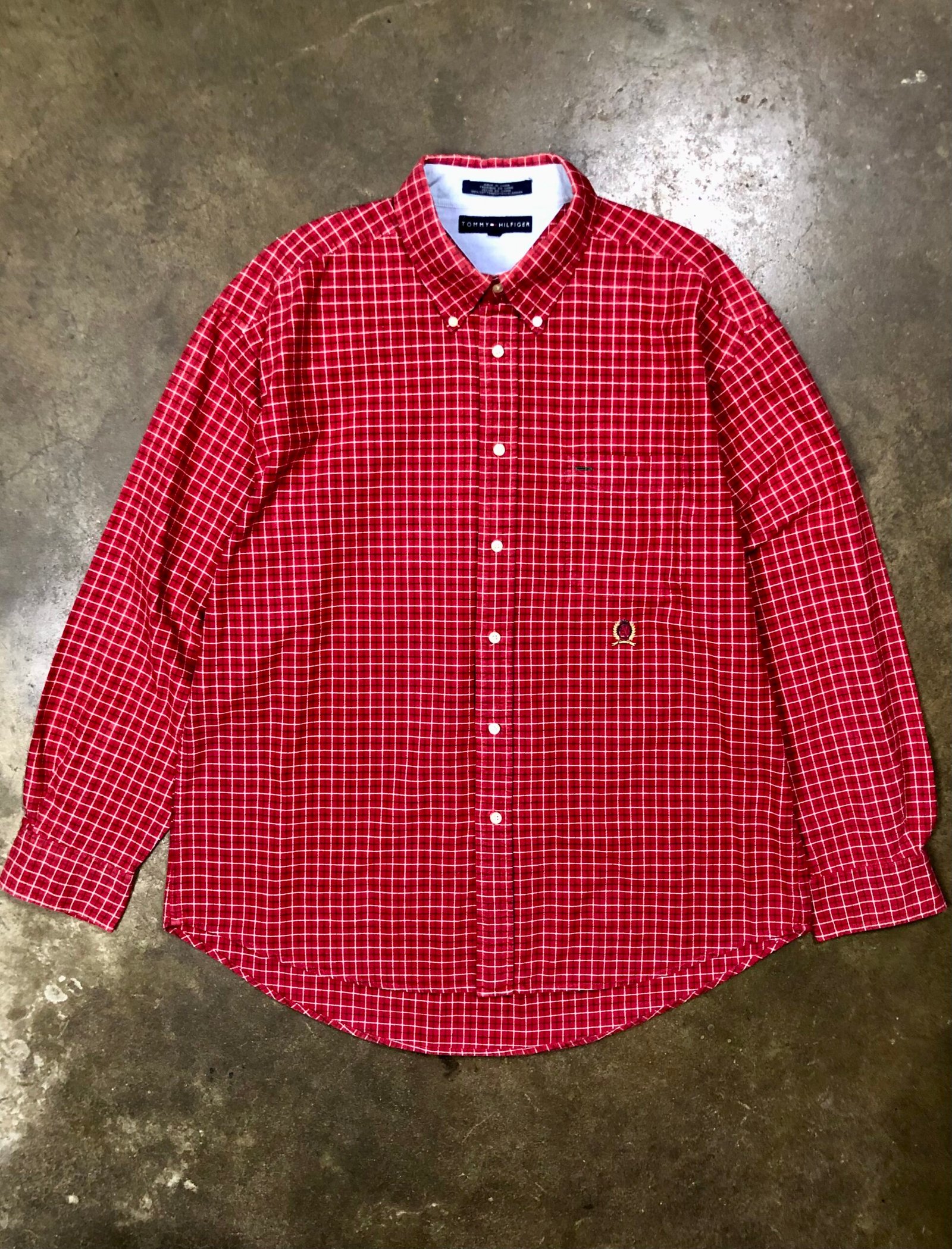 Tommy Hilfiger Red & Black Tattersall Check Cotton Shirt – photo 2 Tommy Hilfiger Red & Black Tattersall Check Cotton Shirt — photo 2