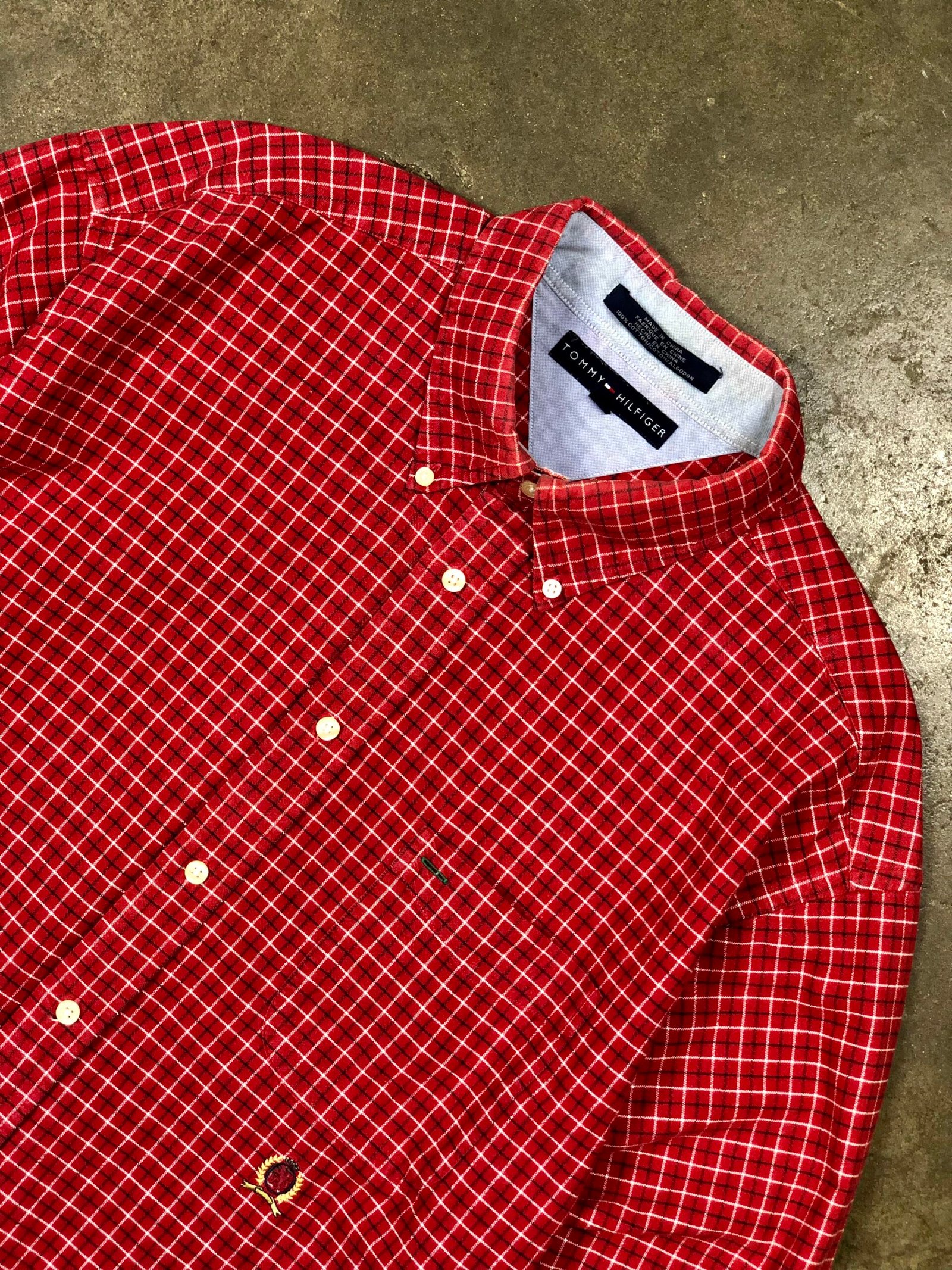 Tommy Hilfiger Red & Black Tattersall Check Cotton Shirt – photo 3 Tommy Hilfiger Red & Black Tattersall Check Cotton Shirt — photo 3