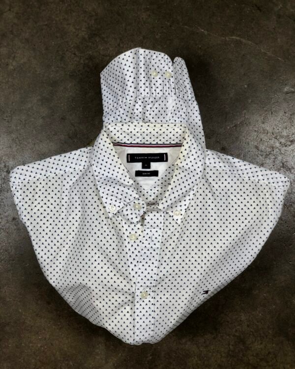 Tommy Hilfiger Slim Fit White Geometric Micro-Print Shirt — photo 1