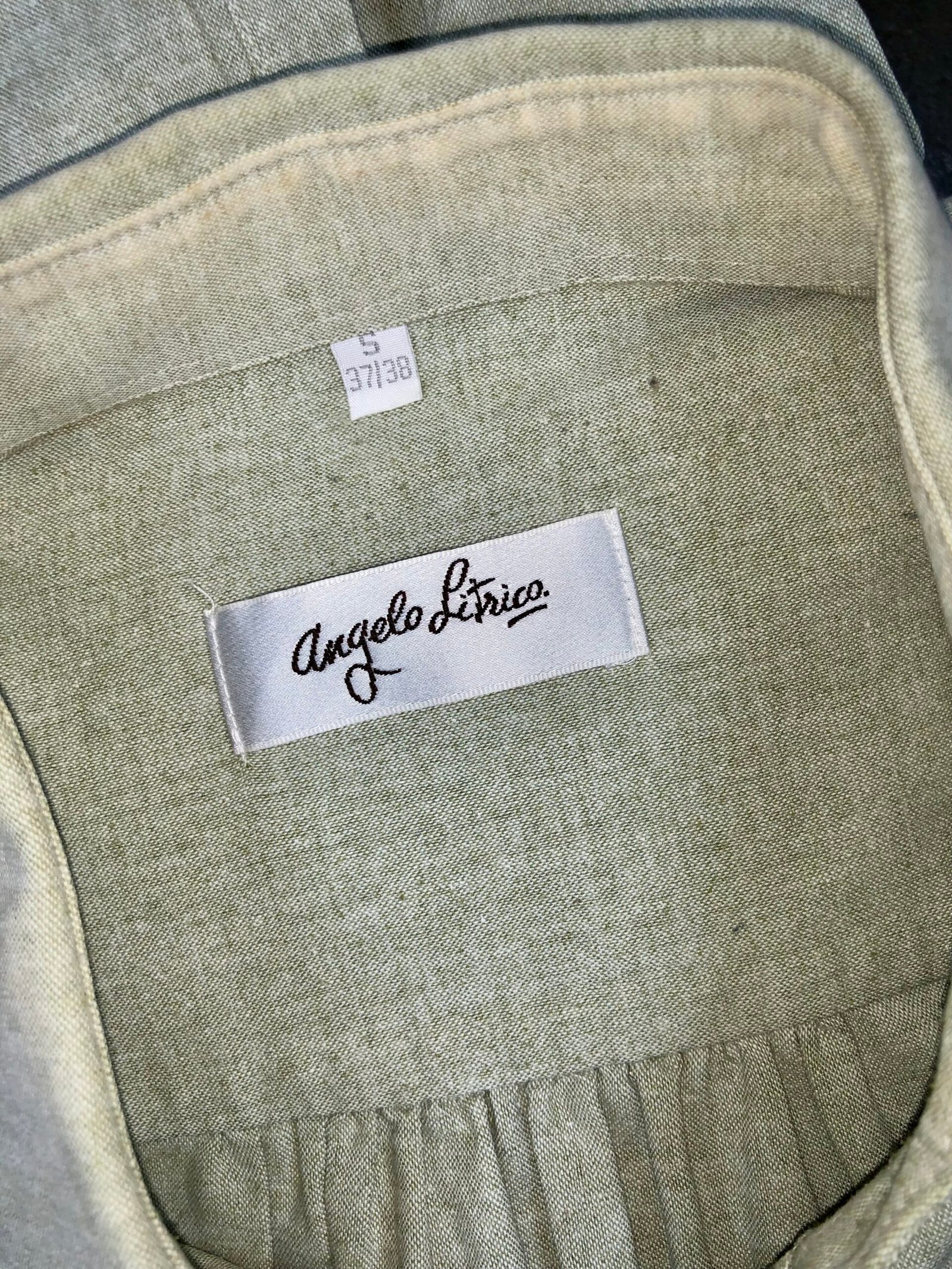 Vintage Angelo Litrico Embroidered Folk-Style Shirt – Sage Green Melange – photo 6 Vintage Angelo Litrico Embroidered Folk-Style Shirt – Sage Green Melange — photo 6