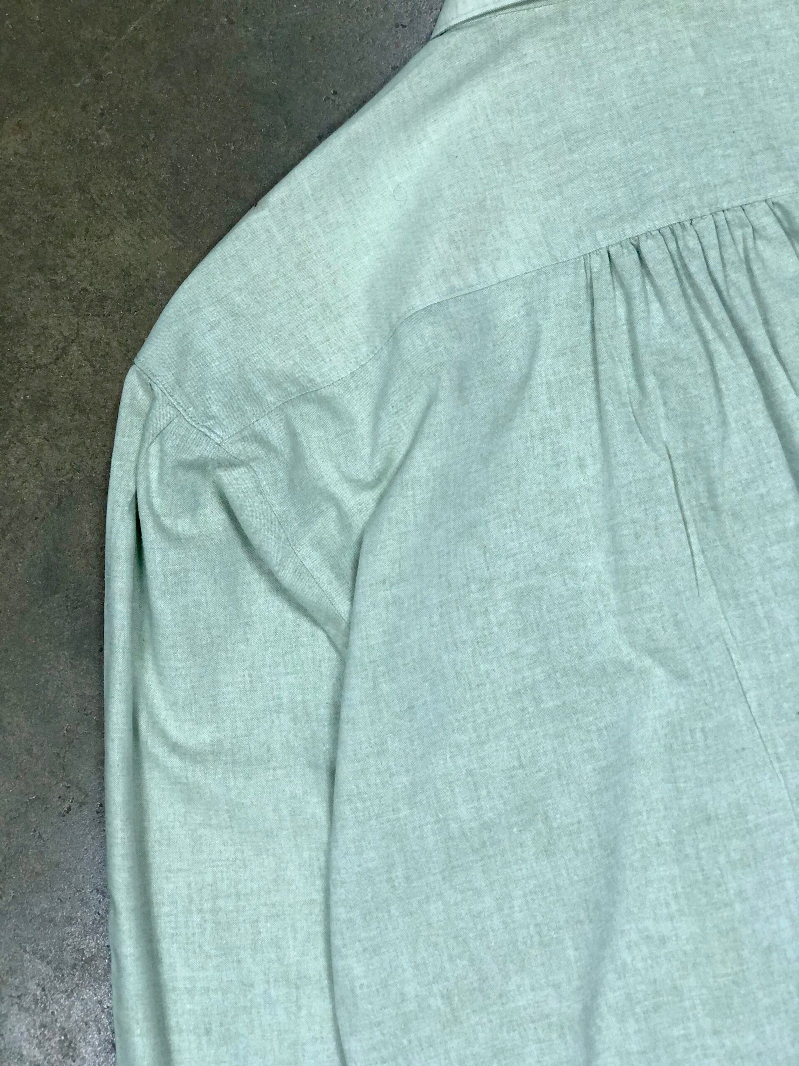 Vintage Angelo Litrico Embroidered Folk-Style Shirt – Sage Green Melange – photo 8 Vintage Angelo Litrico Embroidered Folk-Style Shirt – Sage Green Melange — photo 8