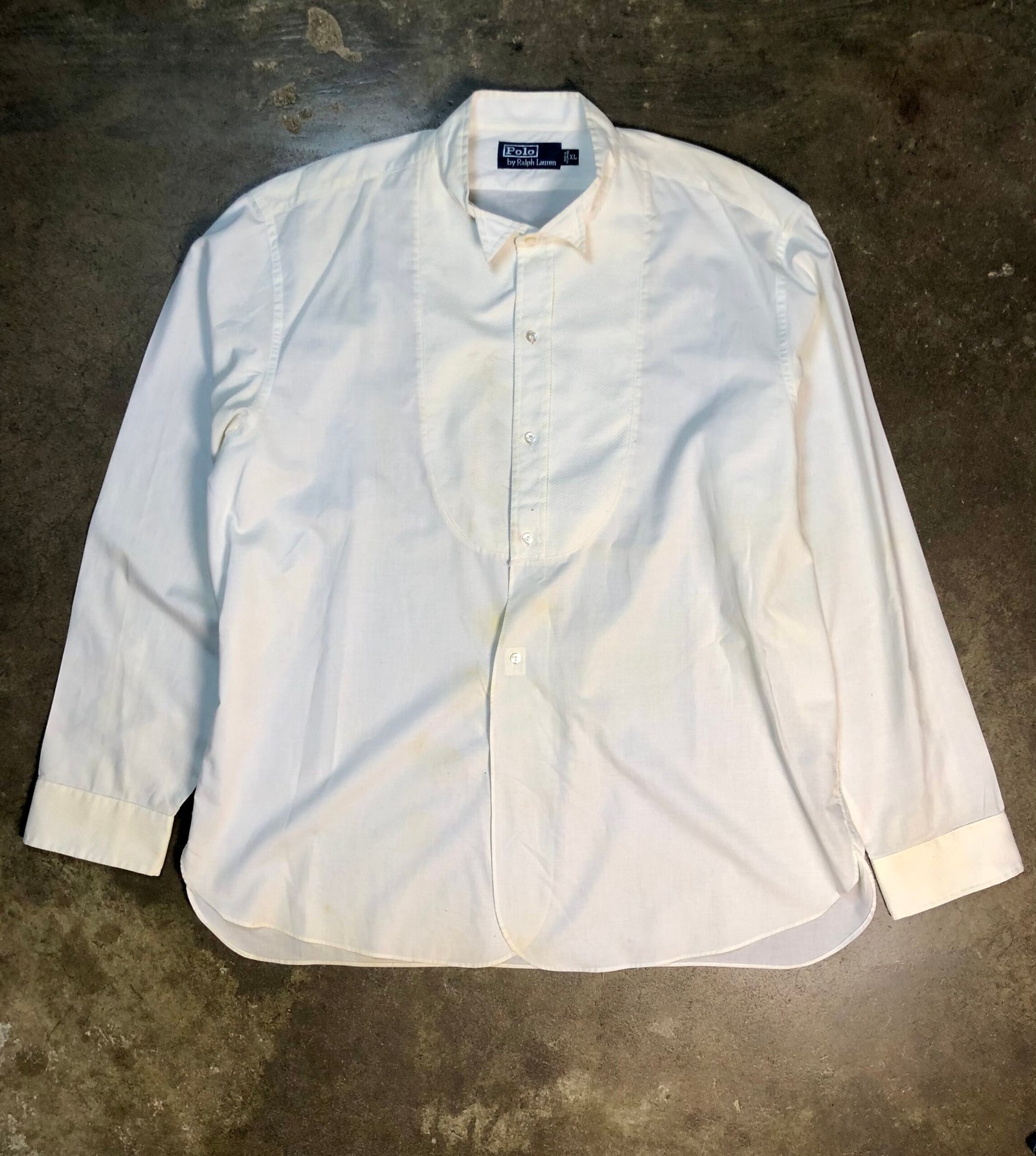 Vintage Polo Ralph Lauren Cream Textured Cotton Shirt – photo 2 Vintage Polo Ralph Lauren Cream Textured Cotton Shirt, men's XL — photo 2