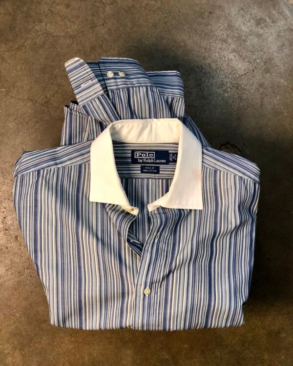 Vintage Polo Ralph Lauren Philip Banker Stripe Shirt, men's 16½ 34/35 — photo 1