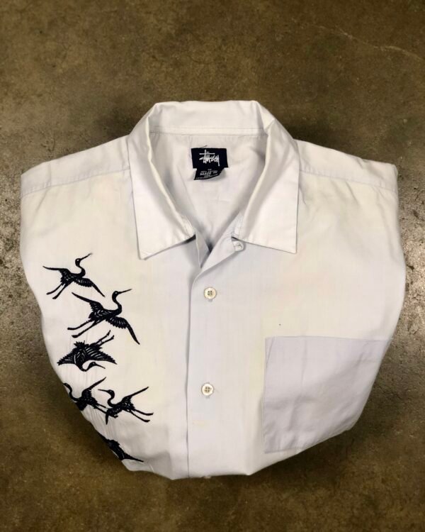 Vintage Stüssy embroidered cranes shirt, men's L — photo 1
