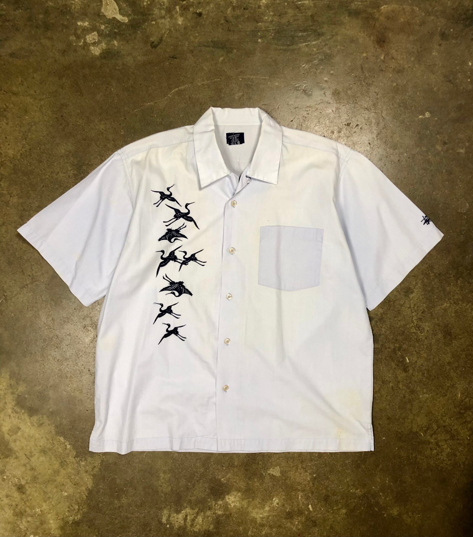 Vintage Stüssy embroidered cranes shirt – photo 2 Vintage Stüssy embroidered cranes shirt, men's L — photo 2